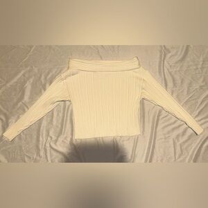 Off the shoulder cream sweater